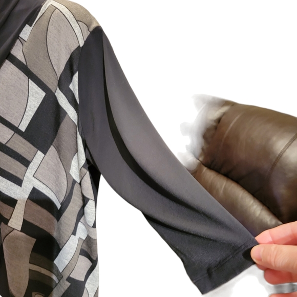 Alfred Dunner S Top with Cover Black Grey 3/4 Sleeve - Picture 8 of 12